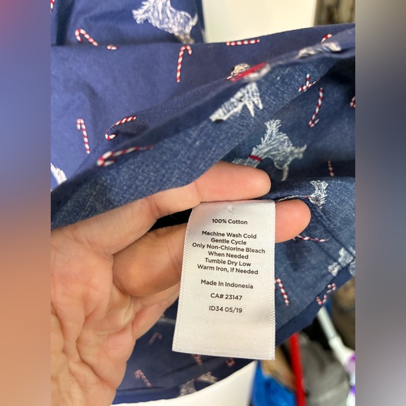 Talbots Scottish Terrier Candy Cane Top 2X button Long Sleeve Christmas Holiday - Picture 4 of 5